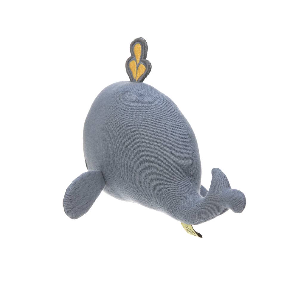 Lässig Kuscheltier mit Rassel & Knisterpapier - Knitted Toy, Little Water Whale 50% Rabatt mit kostenlosem Versand