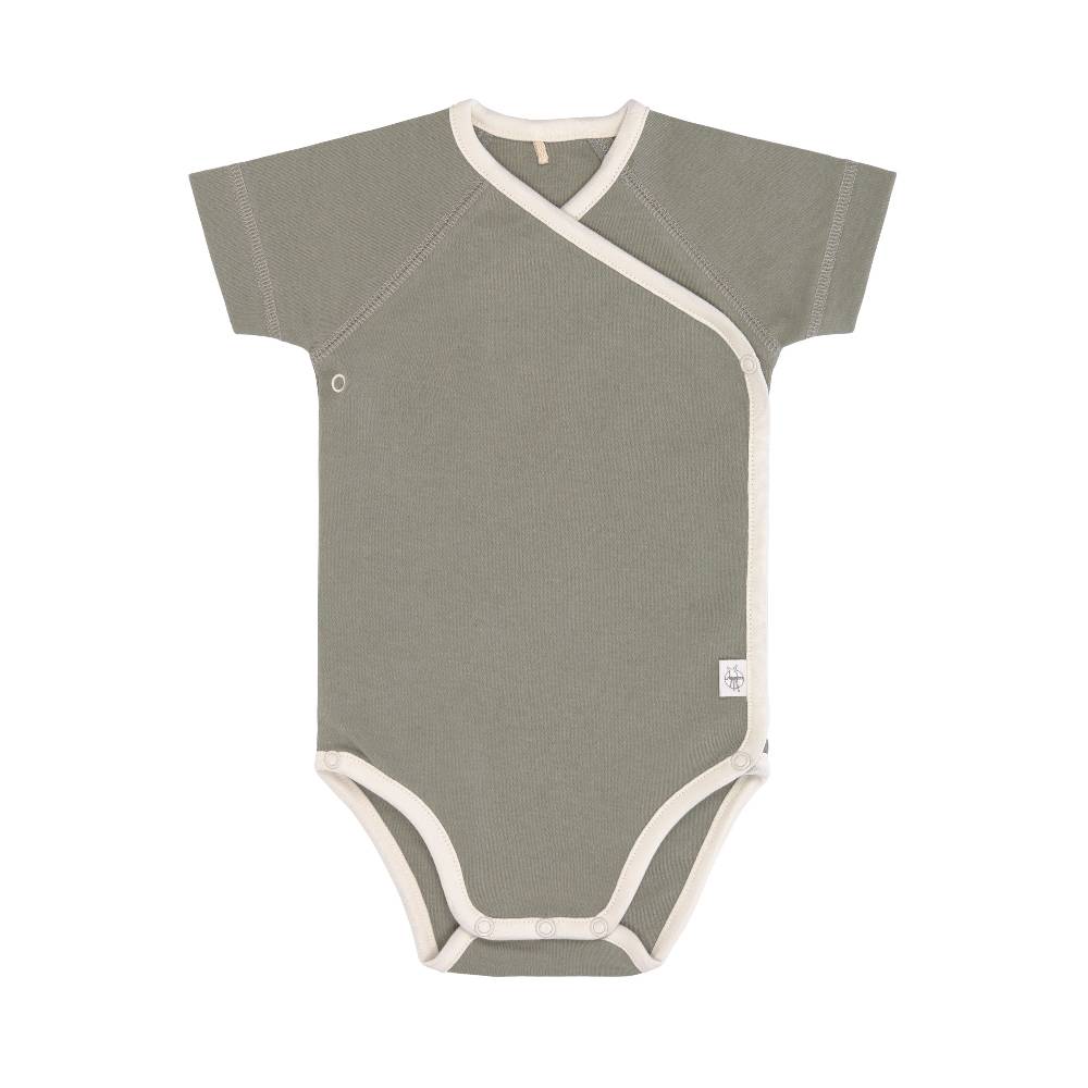 Lässig Baby Wickelbody (2er Set) kurzarm - Bio Baumwolle, Rosa Oliv Kostenloser Versand international