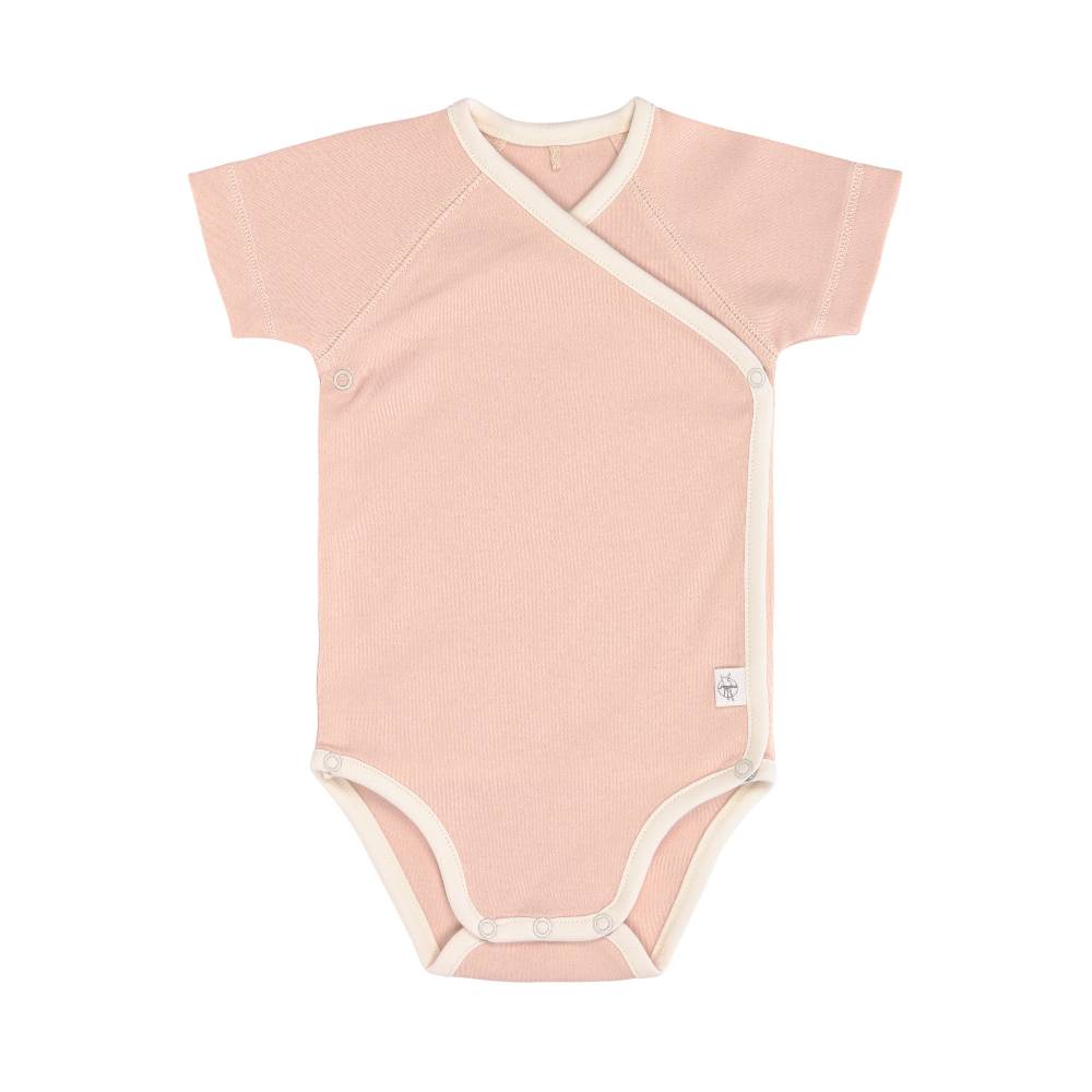 Lässig Baby Wickelbody (2er Set) kurzarm - Bio Baumwolle, Rosa Oliv Kostenloser Versand international