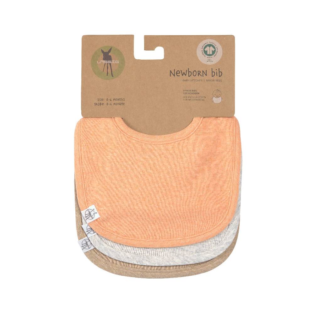 Lässig Spucklätzchen 3er Set - Baumwolle (bio), Apricot Hellgrau Beige zollfrei