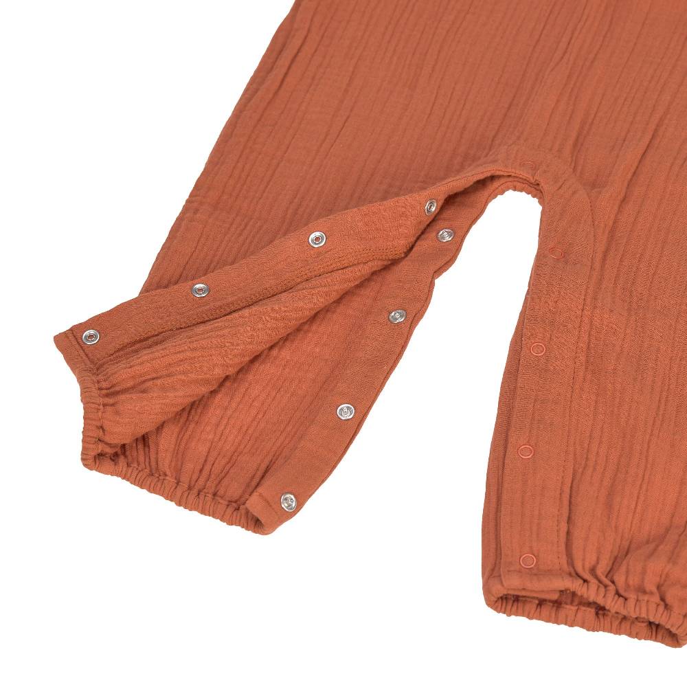 Lässig Baby Jumpsuit - Bio Baumwolle, Rostrot Auslauf