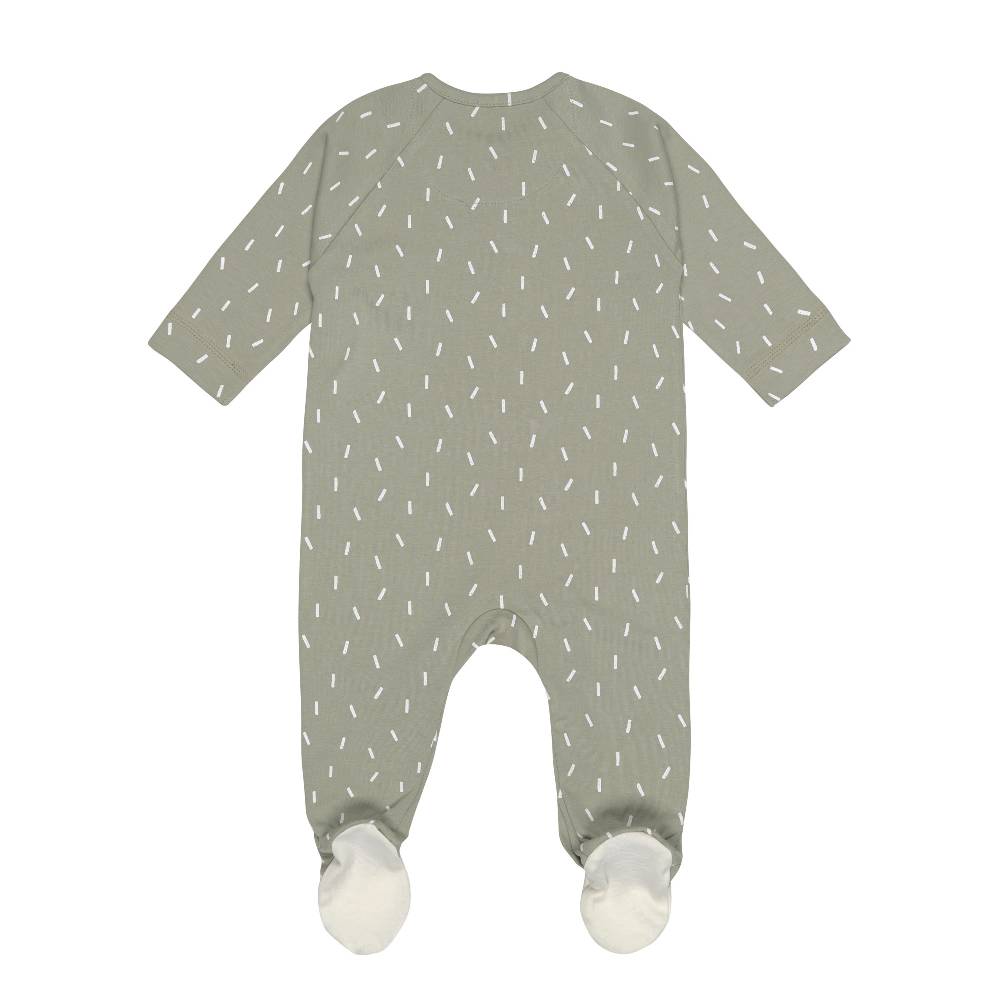Lässig Baby Schlafanzug mit Füßen - Bio Baumwolle, Speckles, Grün Hotsell