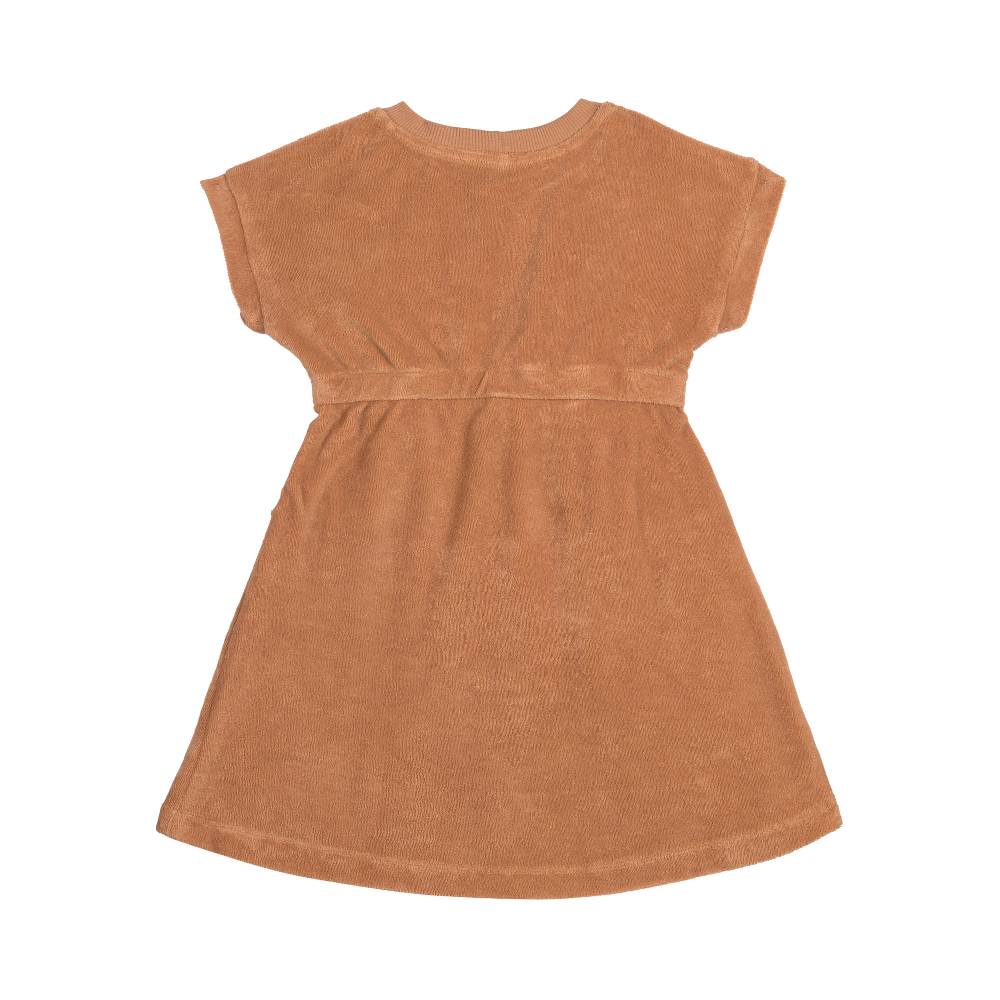 Lässig Frottee Kleid Kinder, Karamell im Angebot