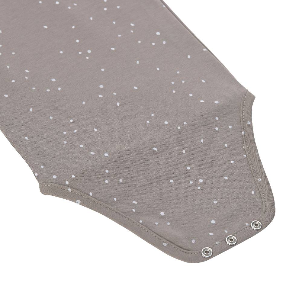 Lässig Baby Wickelbody kurzarm - Bio Baumwolle, Punkte, Taupe Günstig kaufen