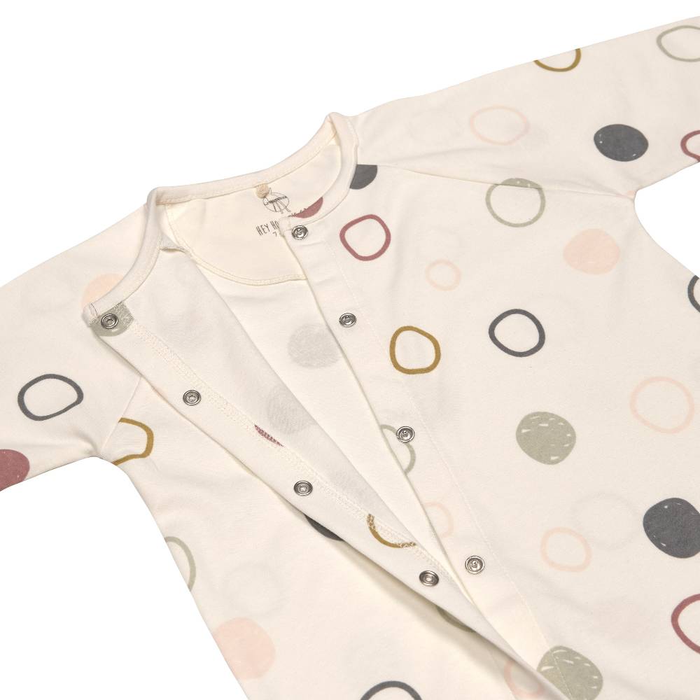 Lässig Baby Schlafanzug - Bio Baumwolle, Circles, Weiß Black Friday