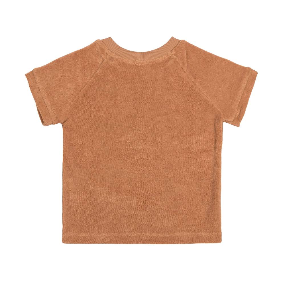 Lässig Frottee T-Shirt Kinder, Karamell Heißer Verkauf