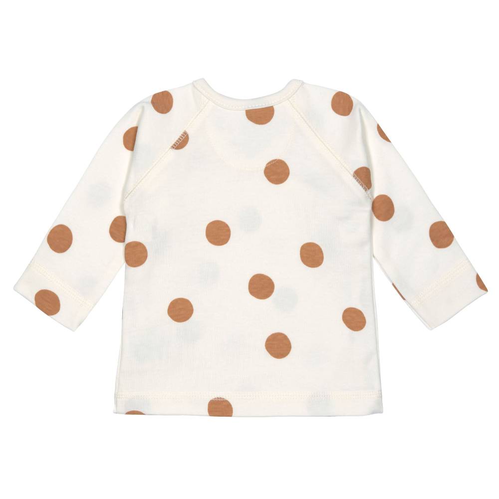 Lässig Baby Wickelshirt - Bio Baumwolle, Big Dots, Beige Top Angebot