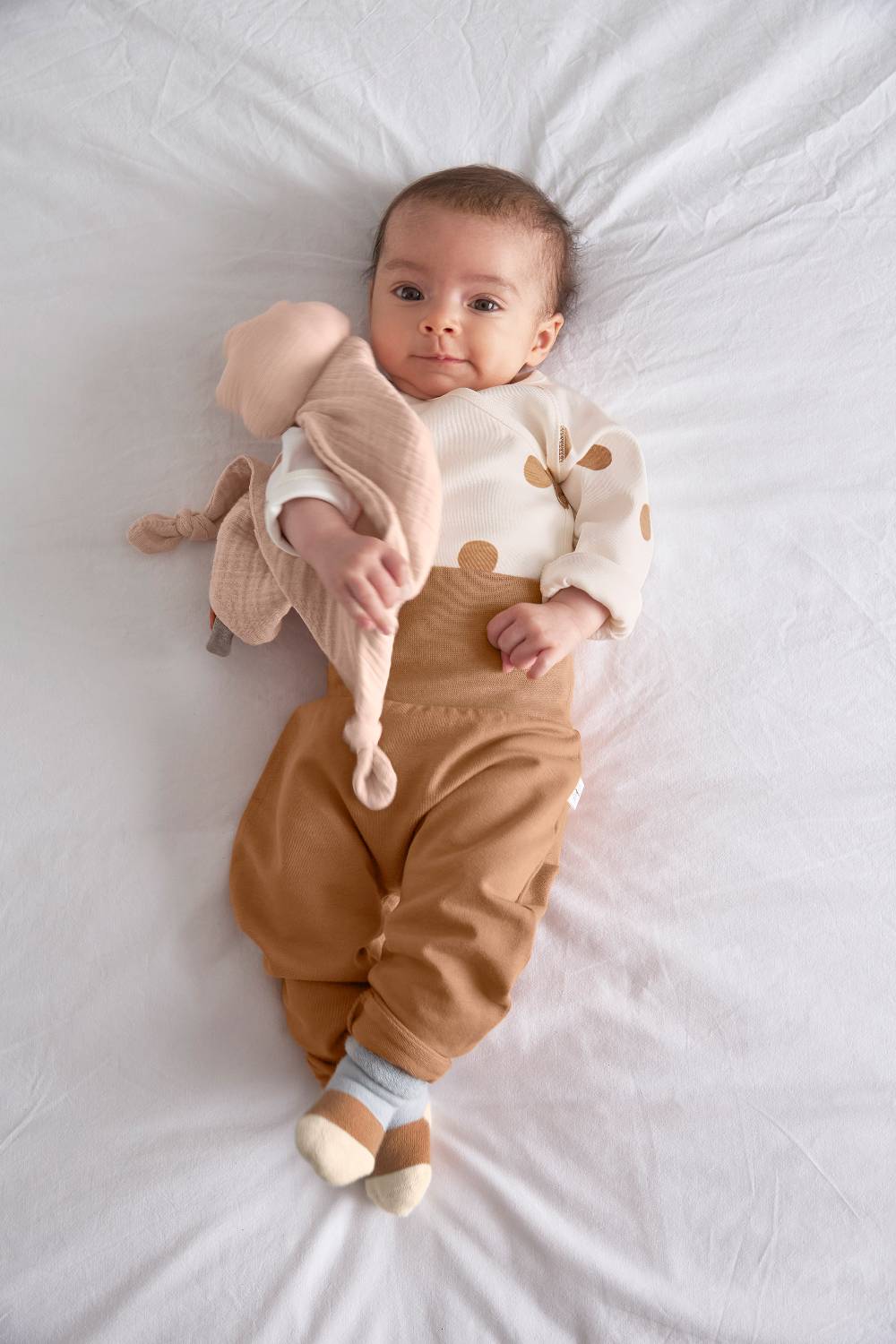 Lässig Baby Wickelshirt - Bio Baumwolle, Big Dots, Beige Top Angebot
