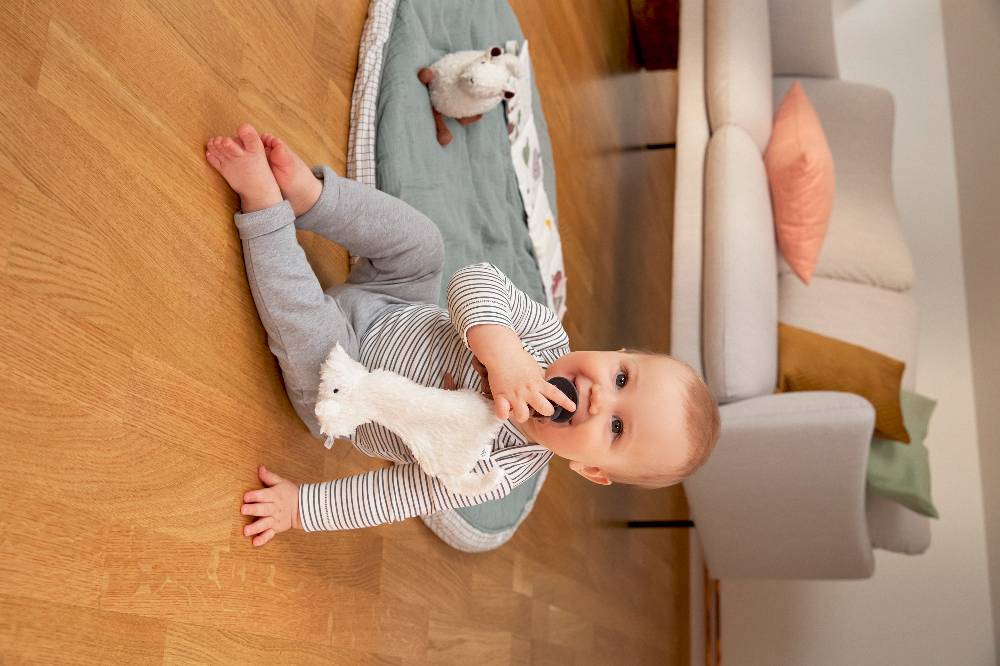 Lässig Baby Wickelbody langarm - Bio Baumwolle, Streifen, Grau Zeitlich begrenztes Angebot