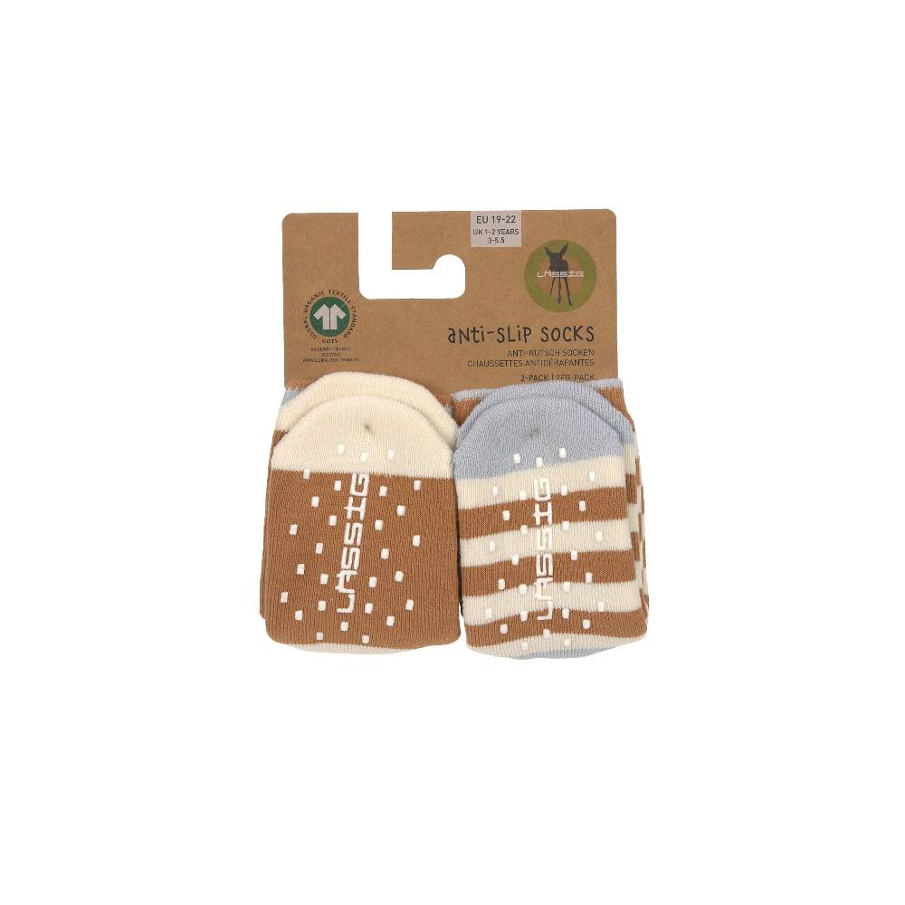 Lässig Kinder Antirutsch-Socken (2er-Set), Hellblau Karamell Super Sparpreis