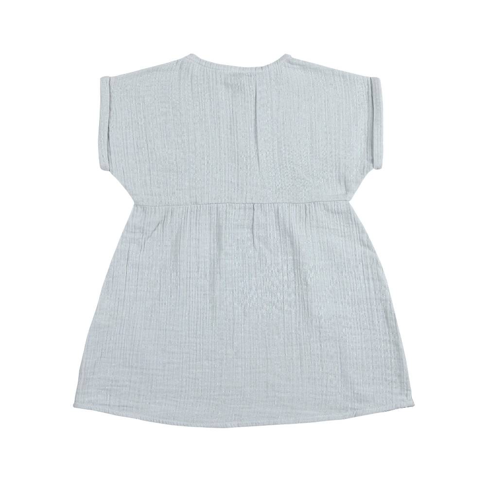 Lässig Musselin Kinderkleid - Bio Baumwolle, Blau Neueste Stile