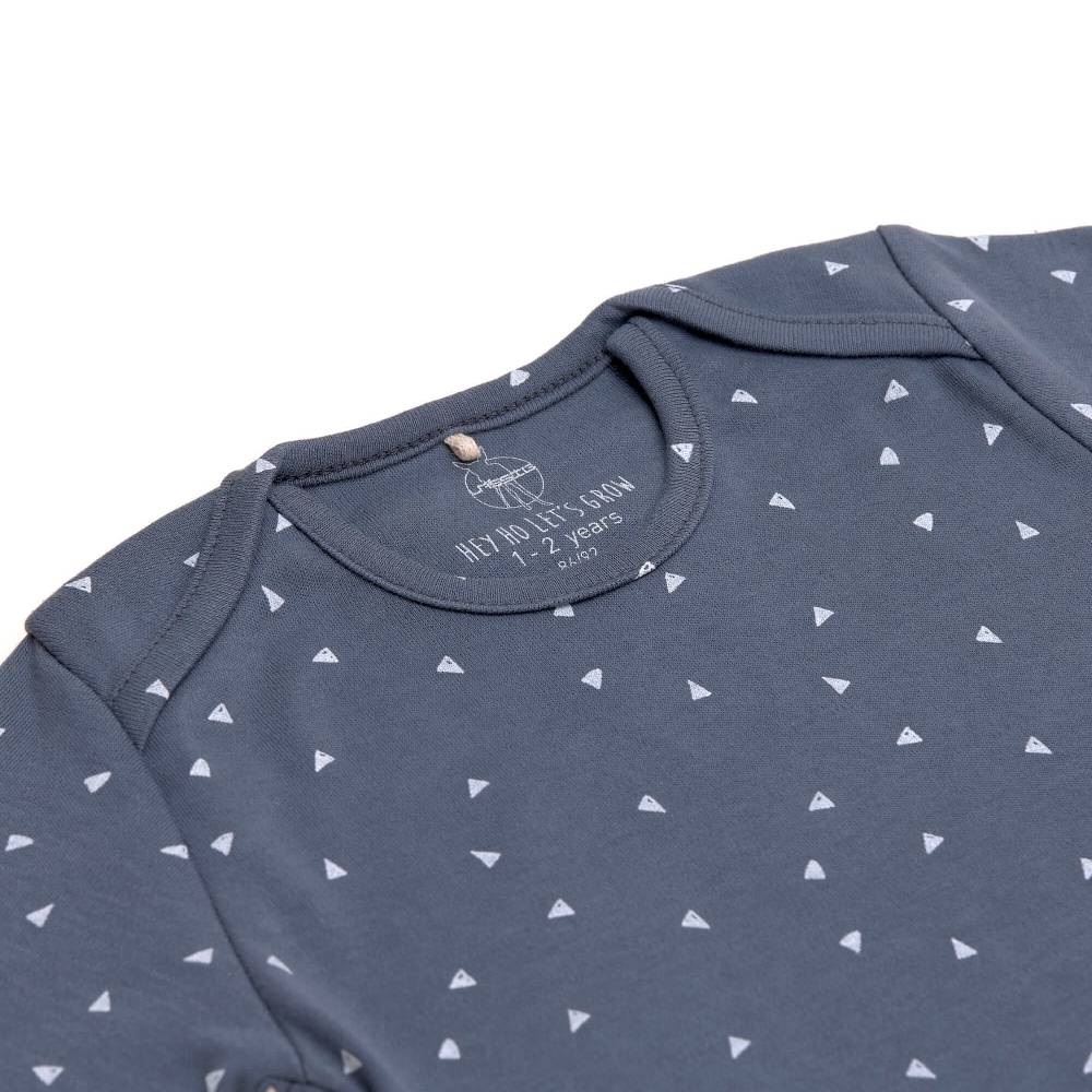 Lässig Baby Body kurzarm - Bio Baumwolle, Dreiecke, Blau Letzter Tag