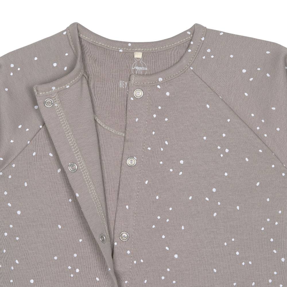 Lässig Baby Schlafanzug mit Füßen - Bio Baumwolle, Sprinkle, taupe Bis zu 50% Rabatt