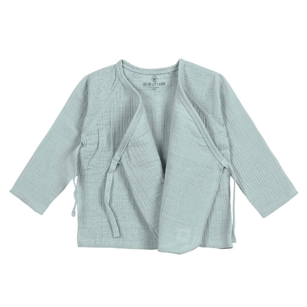Lässig Musselin Wickelshirt - Bio Baumwolle, Silbergrau Bis zu 55% Rabatt