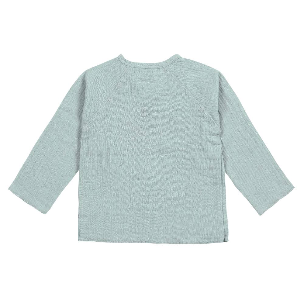 Lässig Musselin Wickelshirt - Bio Baumwolle, Silbergrau Bis zu 55% Rabatt
