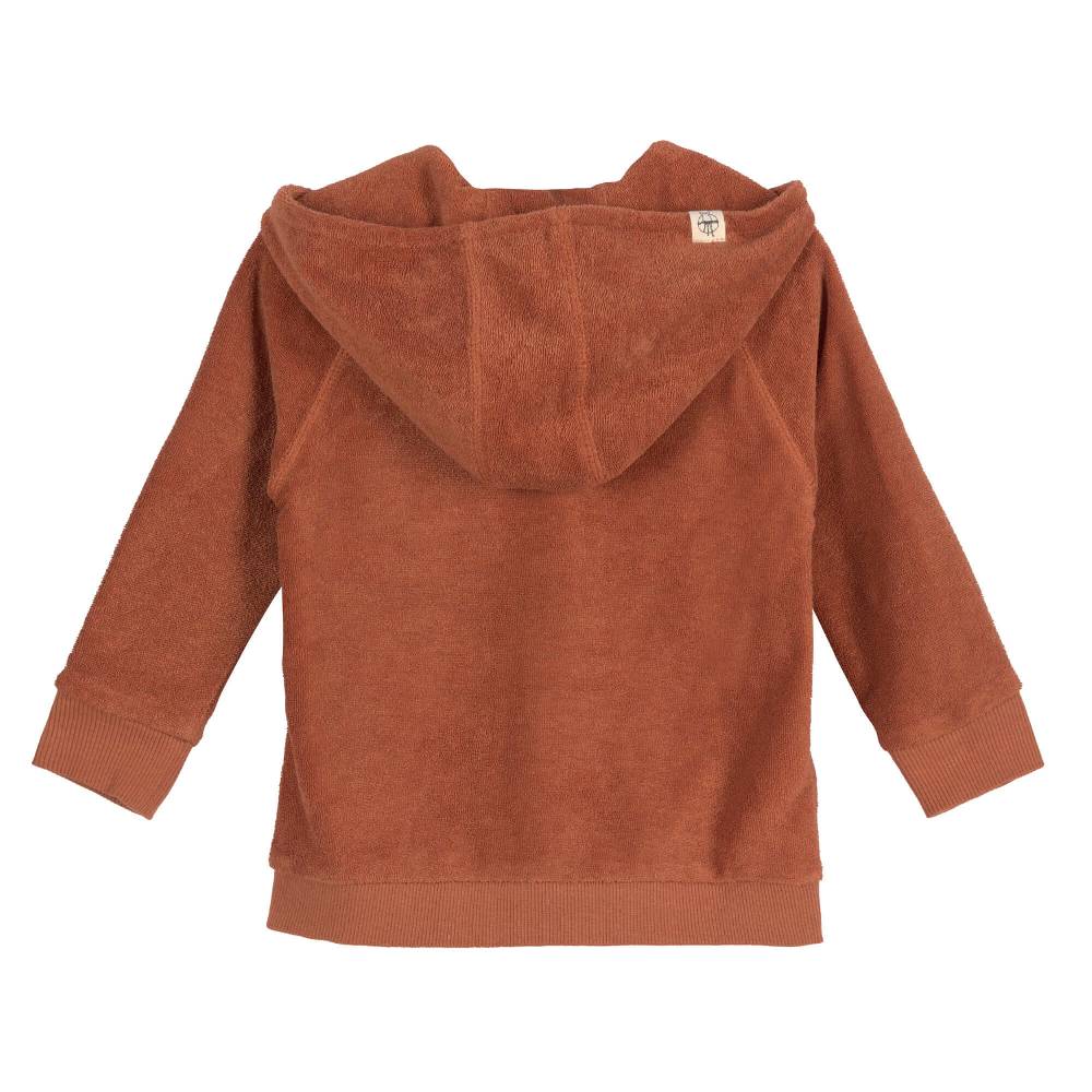 Lässig Frottee Jacke Kinder, Rostrot Clearance-Verkauf
