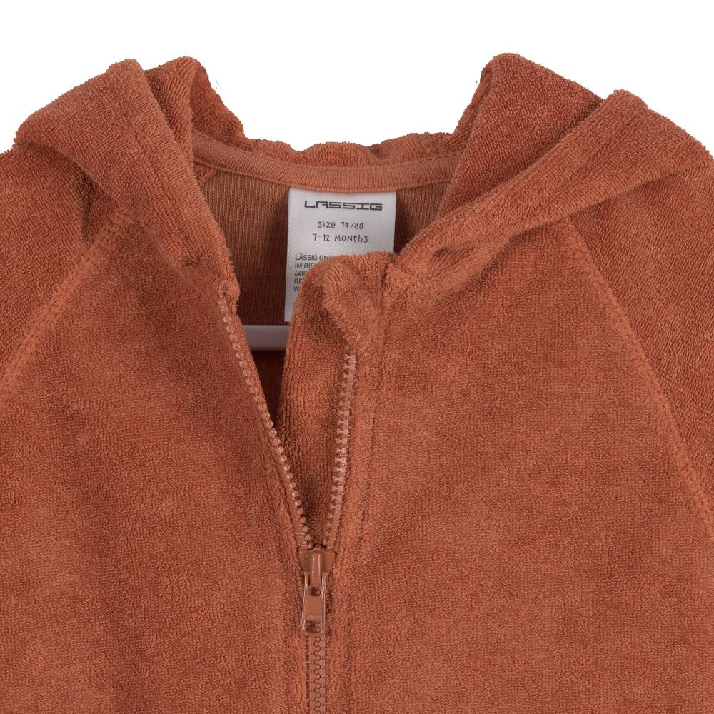 Lässig Frottee Jacke Kinder, Rostrot Clearance-Verkauf