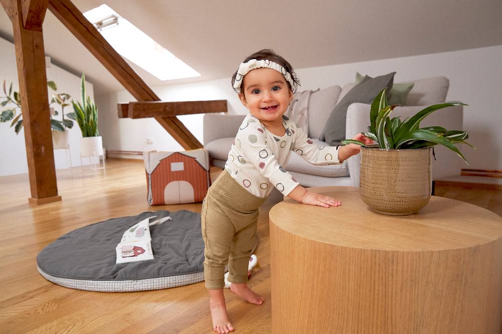 Lässig Baby Wickelbody kurzarm - Bio Baumwolle, Kreise, Beige Kostenloser Versand international