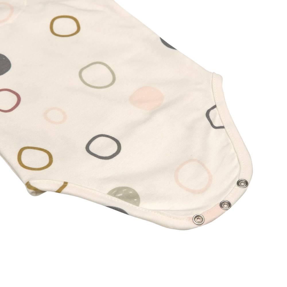 Lässig Baby Wickelbody kurzarm - Bio Baumwolle, Kreise, Beige Kostenloser Versand international