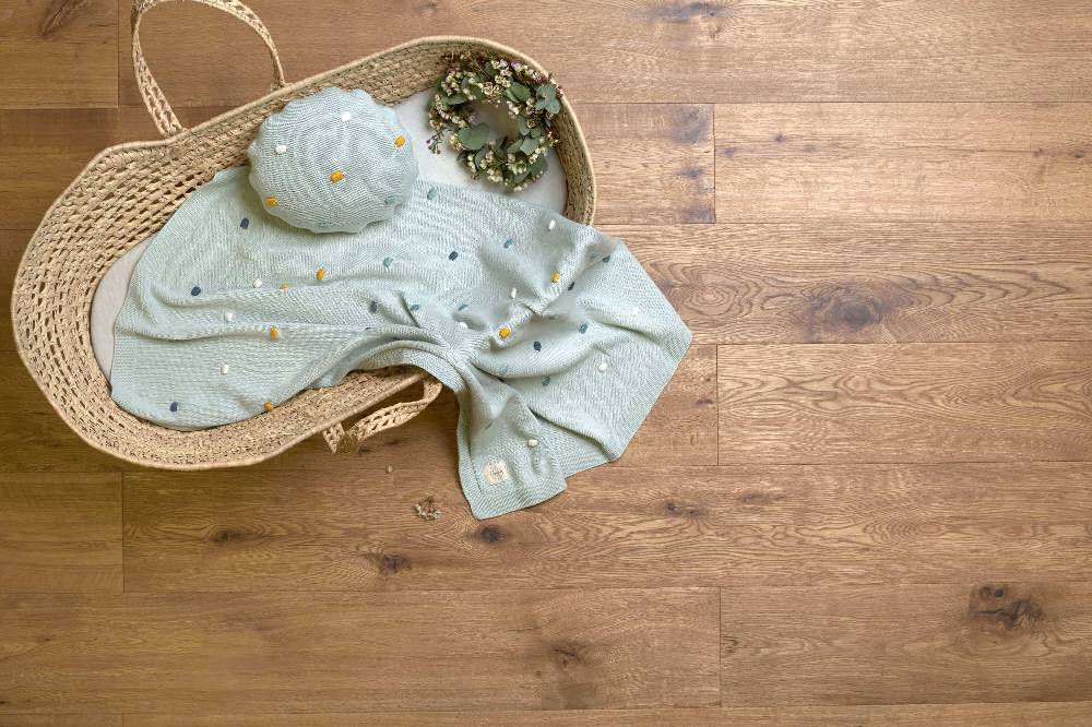 Lässig Babydecke - Bio Baumwolle, Dots, Light Mint im Angebot