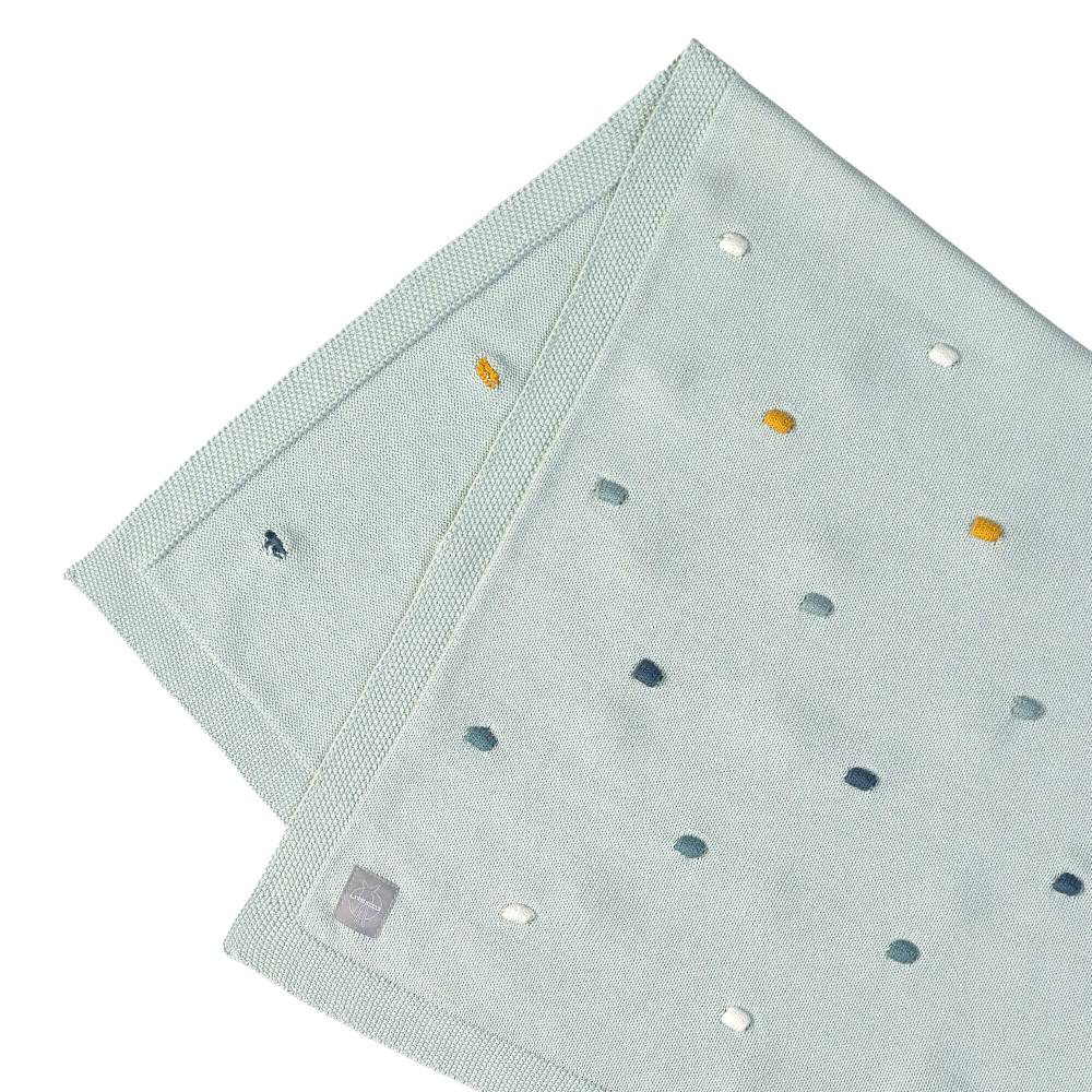 Lässig Babydecke - Bio Baumwolle, Dots, Light Mint im Angebot
