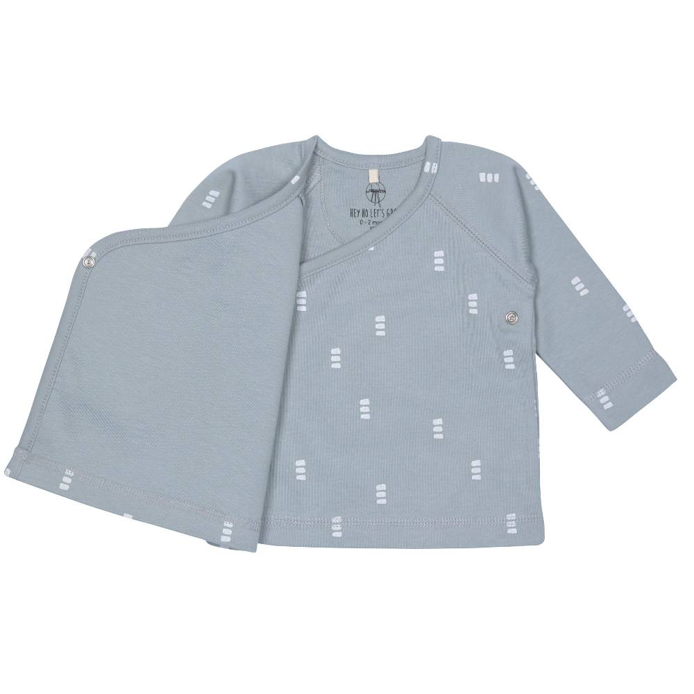 Lässig Baby Wickelshirt - Bio Baumwolle, Blocks, Hellblau Großer Ausverkauf