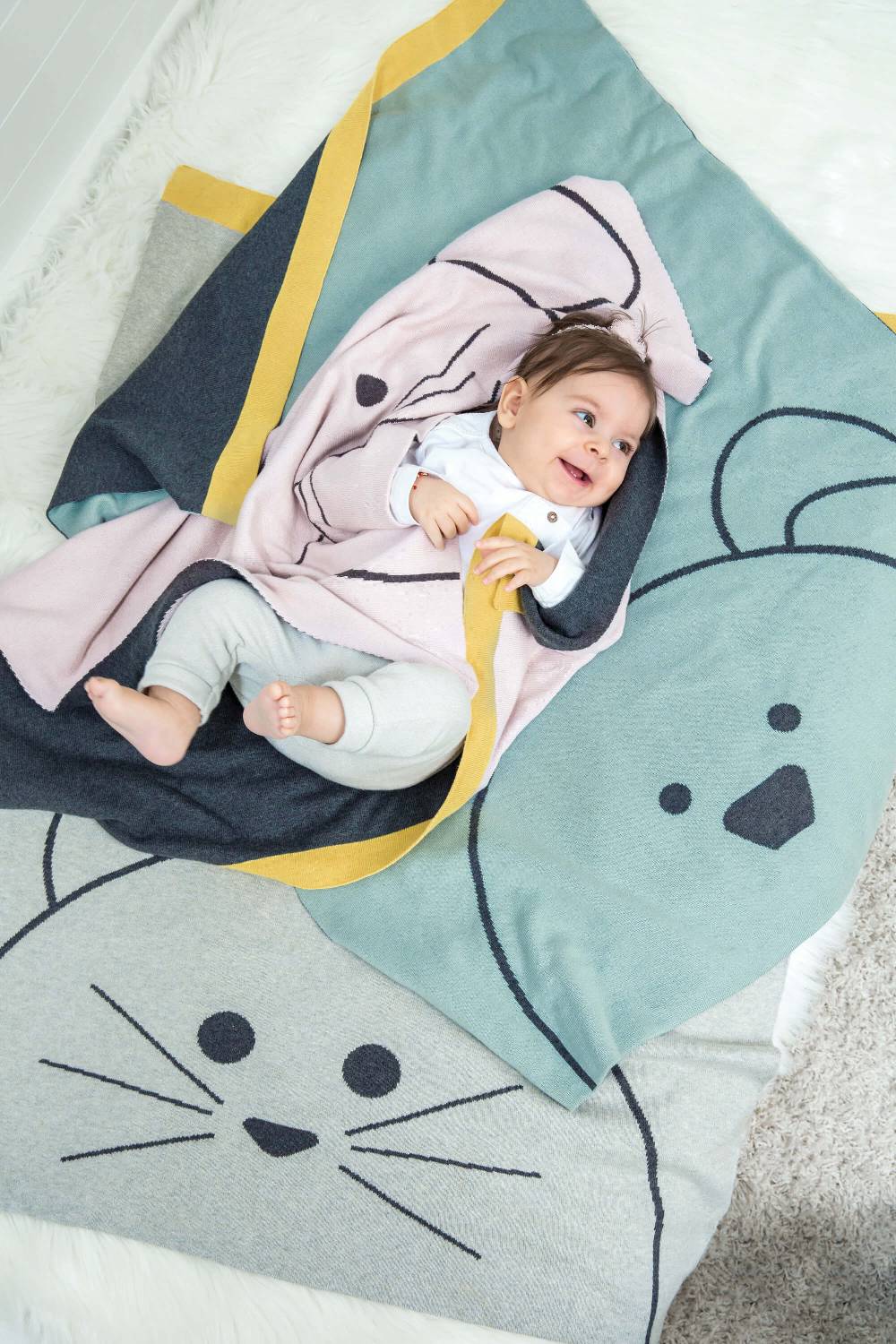 Lässig Babydecke - Bio Baumwolle, Hund Weihnachtsangebot