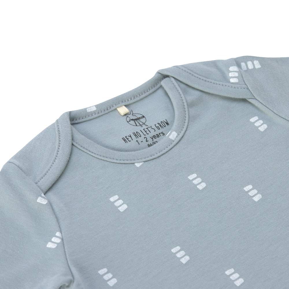 Lässig Baby Body langarm - Bio Baumwolle, Blocks, Hellblau Valentinstagsangebot