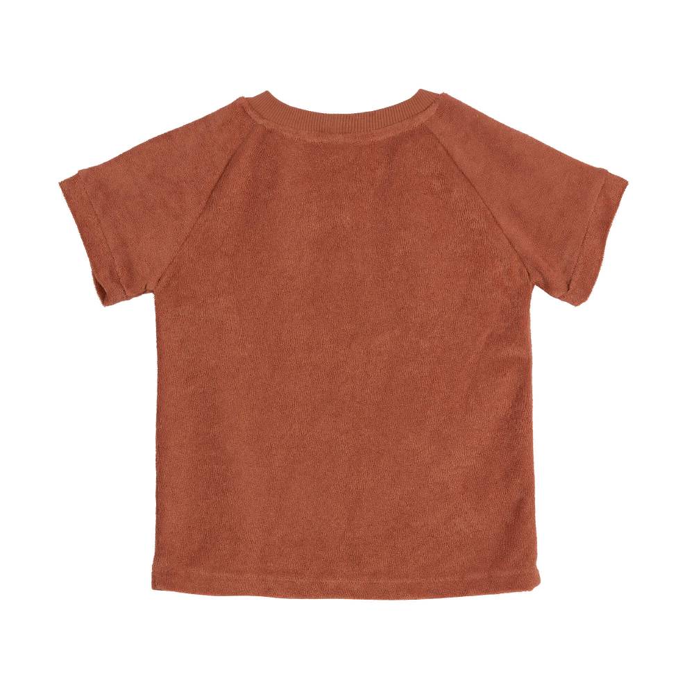 Lässig Frottee T-Shirt Kinder, Rostrot Exklusive Angebote