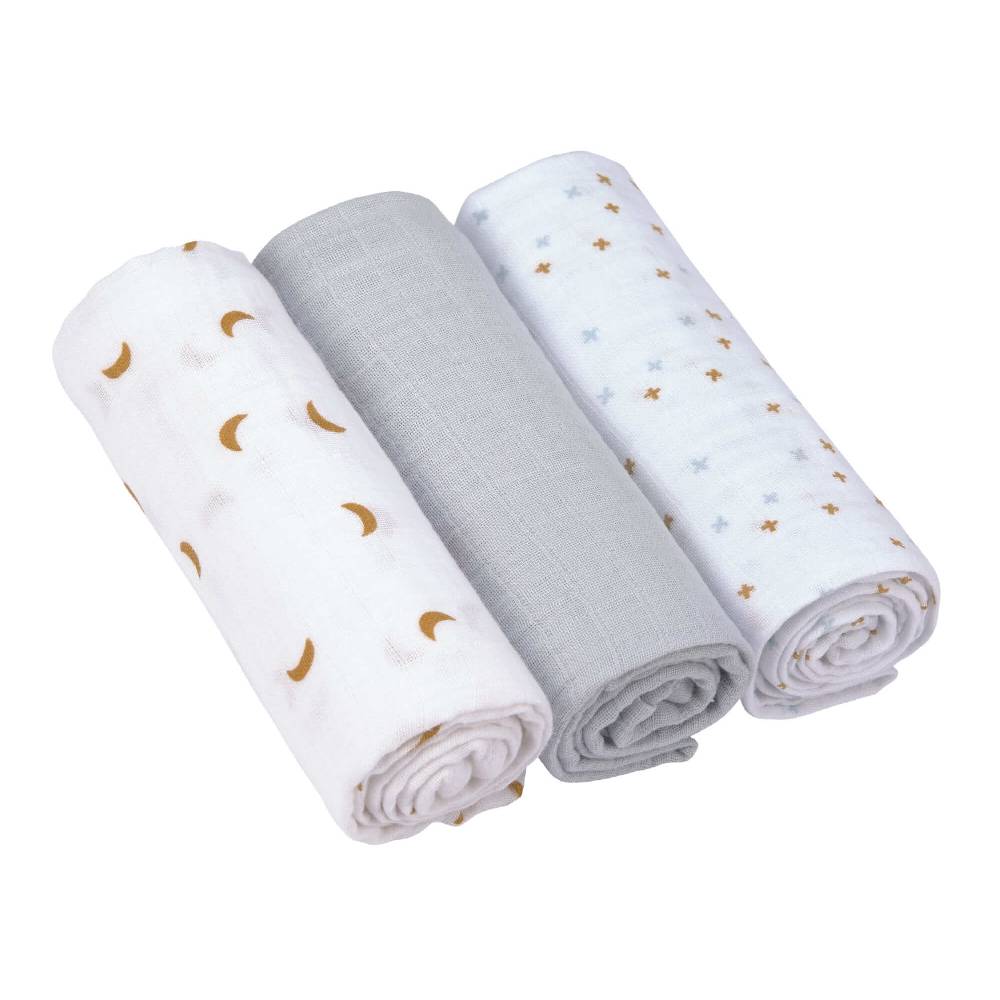 Lässig Mulltücher (3 Stk) - Swaddle & Burp Blanket L, Adventure Traktor Blitzangebot
