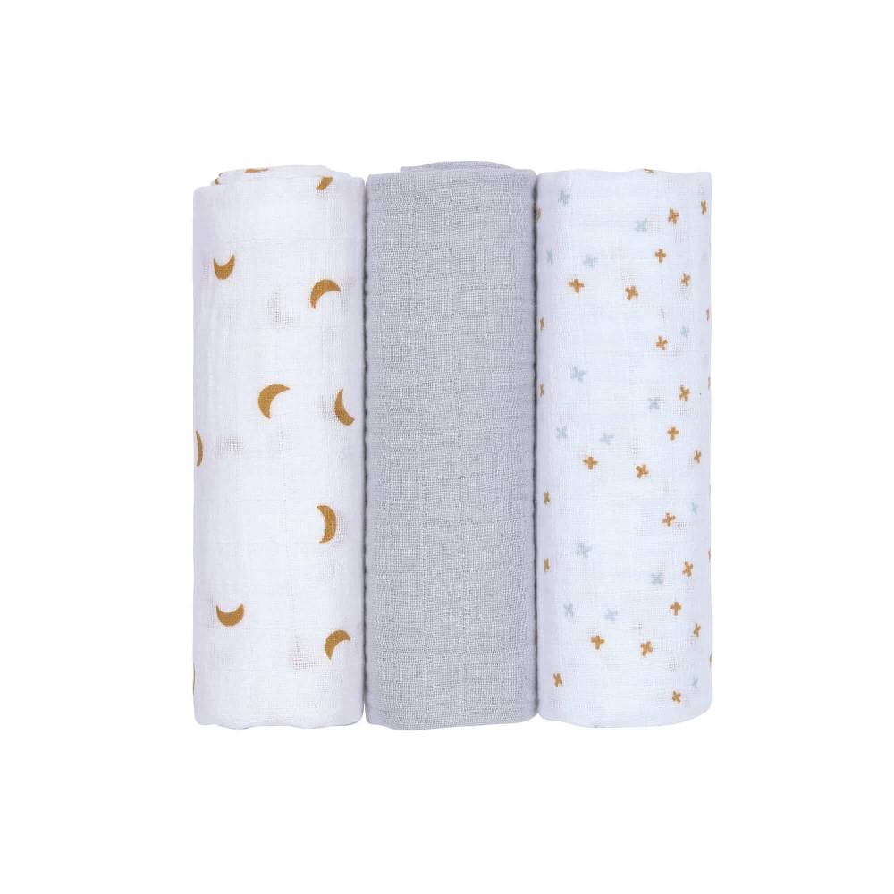 Lässig Mulltücher (3 Stk) - Swaddle & Burp Blanket L, Adventure Traktor Blitzangebot