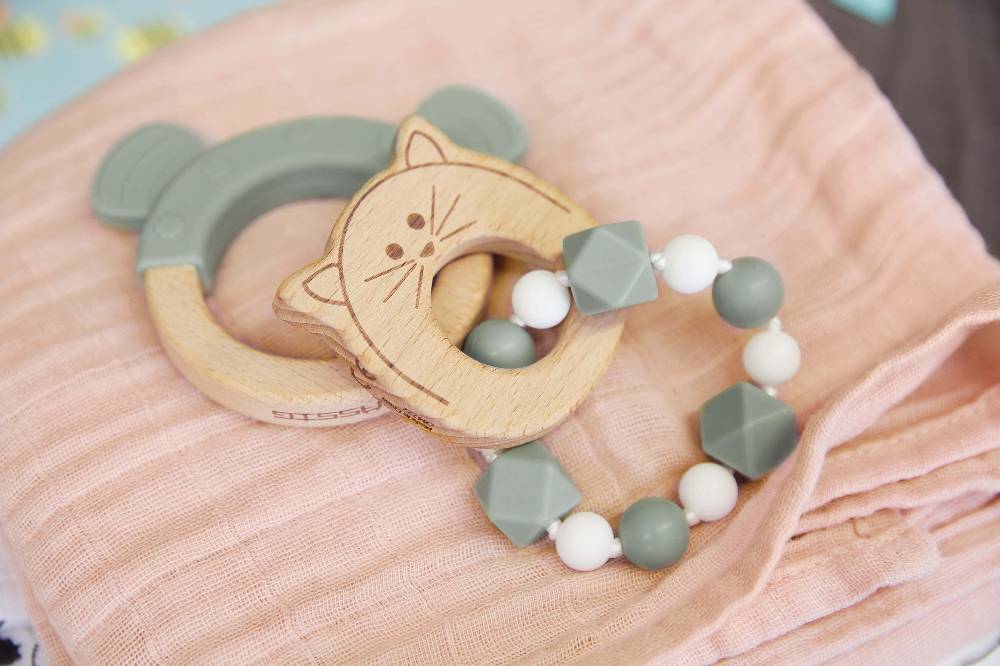 Lässig Greifling mit Beißhilfe - Teether Ring, Little Chums Cat Begrenzte Freigabe