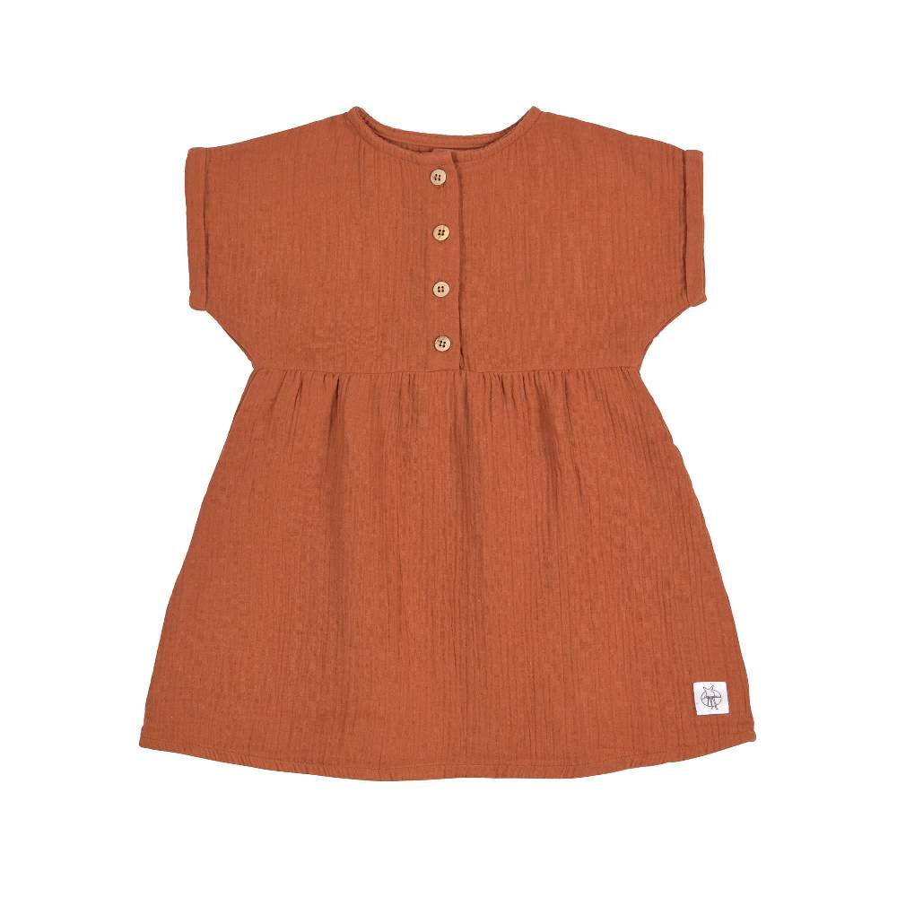 Lässig Kinderkleid - Bio Baumwolle, Rostrot
