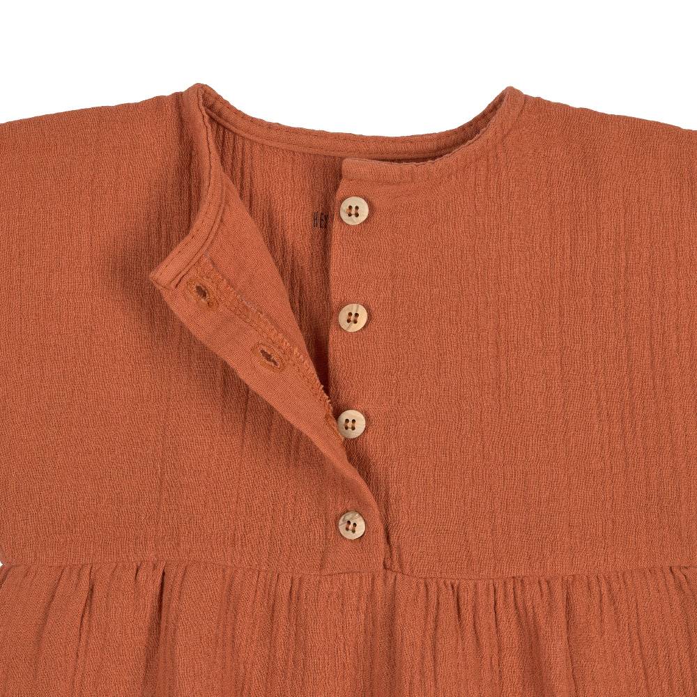 Lässig Kinderkleid - Bio Baumwolle, Rostrot Letzte 3 Tage