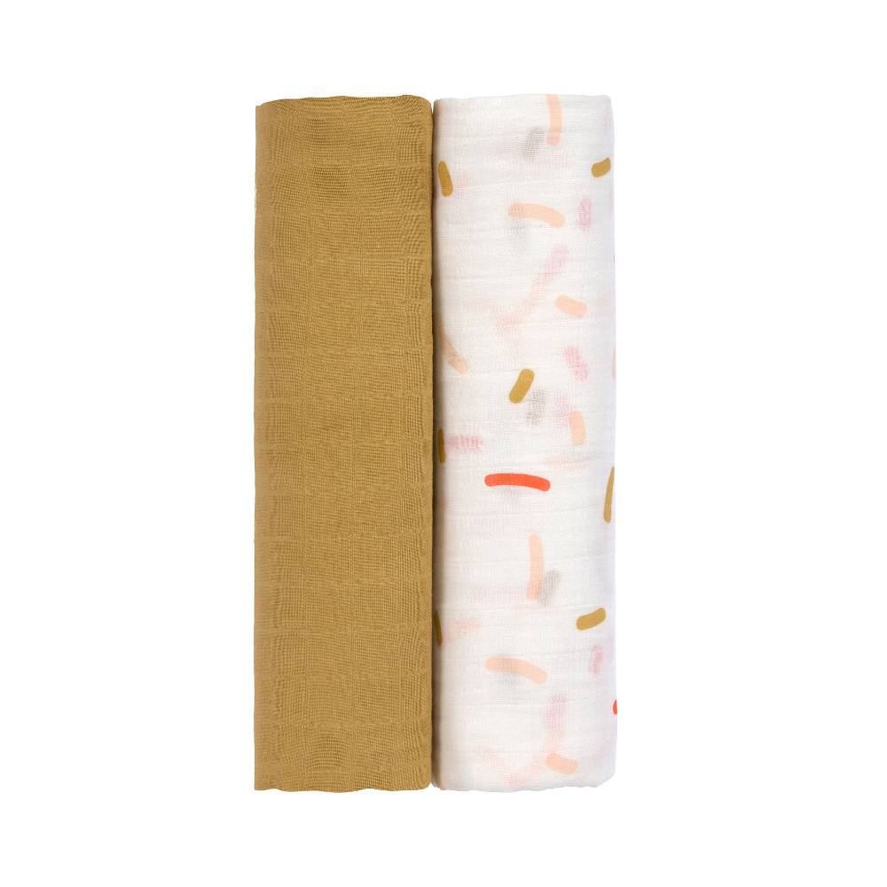 Lässig Mulltücher 2er Set 120 x 120 cm - Little Mateys, Spicy Orange Zeitbegrenzte Promotion