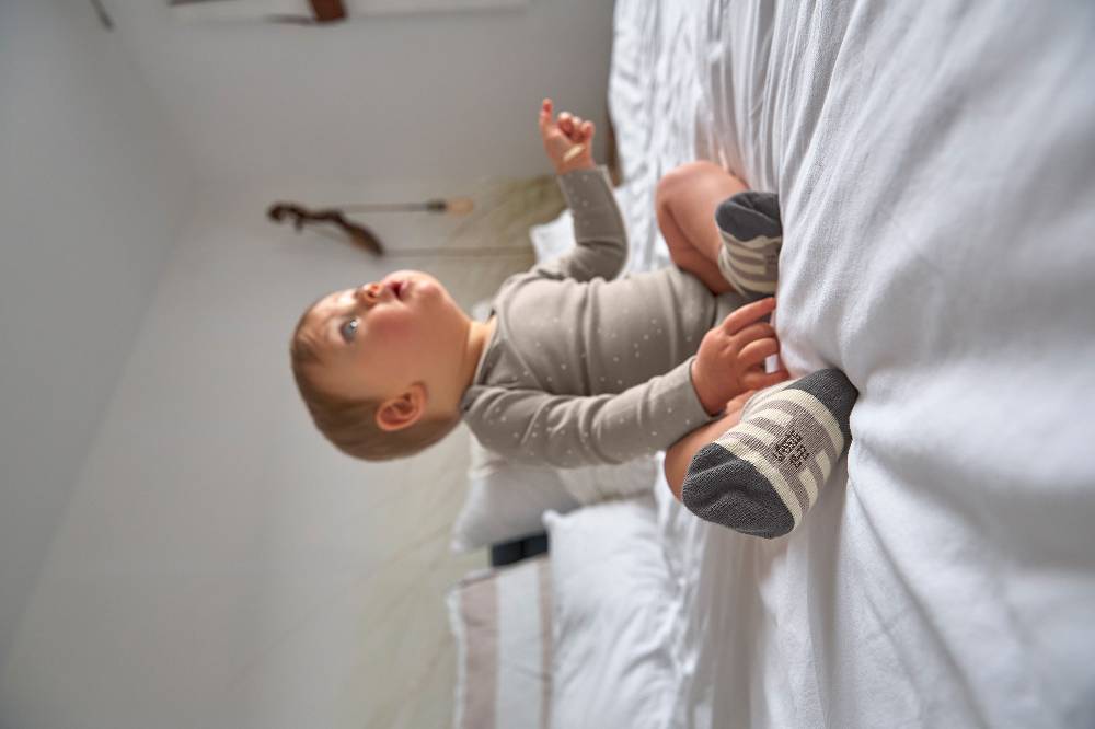 Lässig Baby Wickelshirt - Bio Baumwolle, Sprinkle, Grau Fabrikverkauf