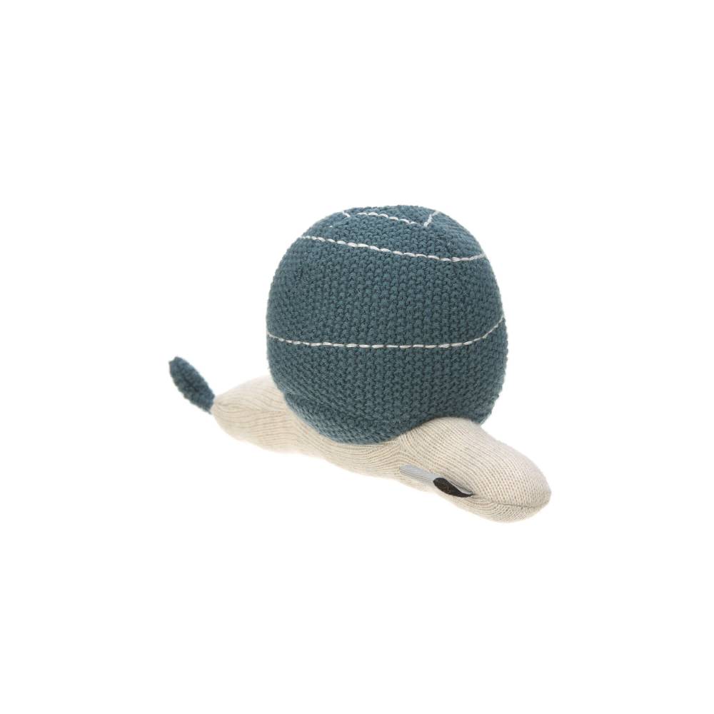 Lässig Kuscheltier mit Rassel - Knitted Toy, Garden Explorer Schnecke Blau Fabrik Onlineshop