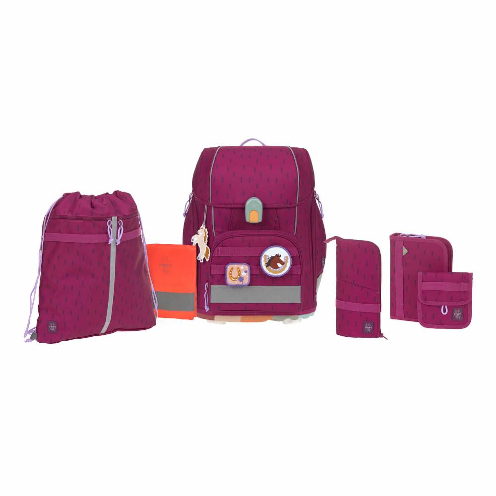 Lässig Schulranzen Set 7-teilig, Boxy Unique Speckles Berry