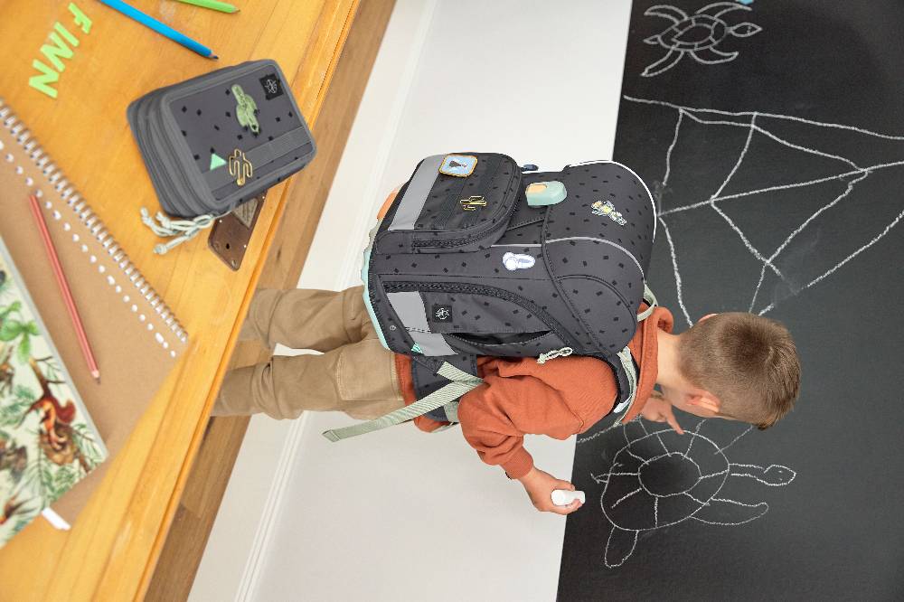 Lässig Schulranzen Set 7-teilig, Boxy Unique Speckles Anthracite Räumungsverkauf