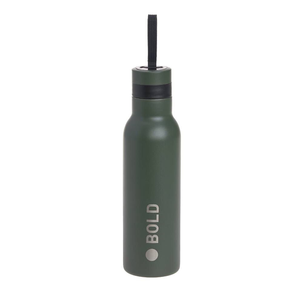 Lässig Edelstahl Kinder Trinkflasche Doppelwandig - BOLD, Dunkelgrün