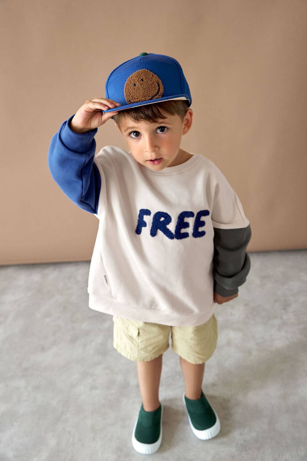 Lässig Kinder Cap - Little Gang, Smile Blau Fabrikverkauf