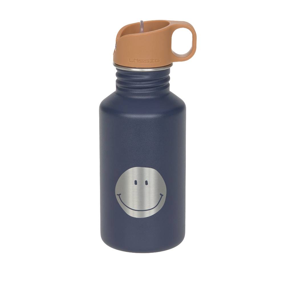 Lässig Edelstahl Kinder Trinkflasche - Little Gang, Smile, Blau