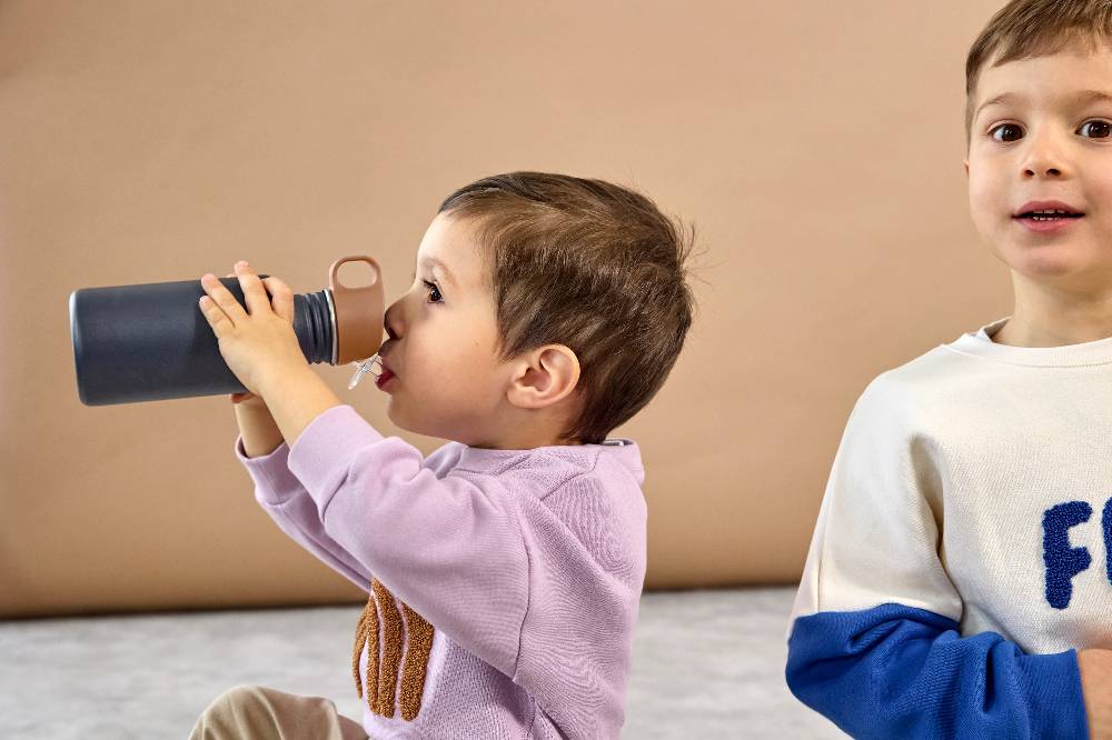 Lässig Edelstahl Kinder Trinkflasche - Little Gang, Smile, Blau Black Friday