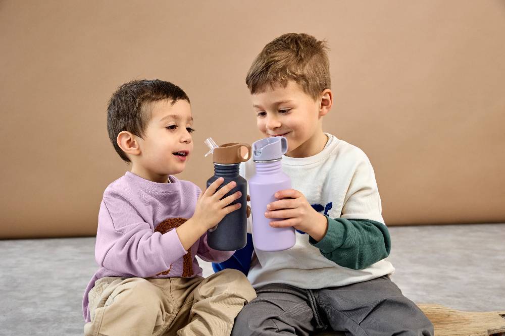 Lässig Edelstahl Kinder Trinkflasche - Little Gang, Smile, Blau Black Friday