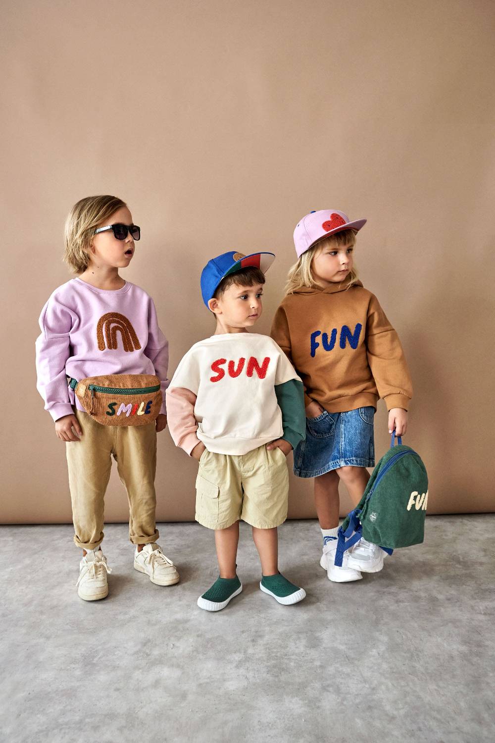 Lässig Kinder Pullover - Bio Baumwolle, Little Gang, Regenbogen Lila Osterangebot
