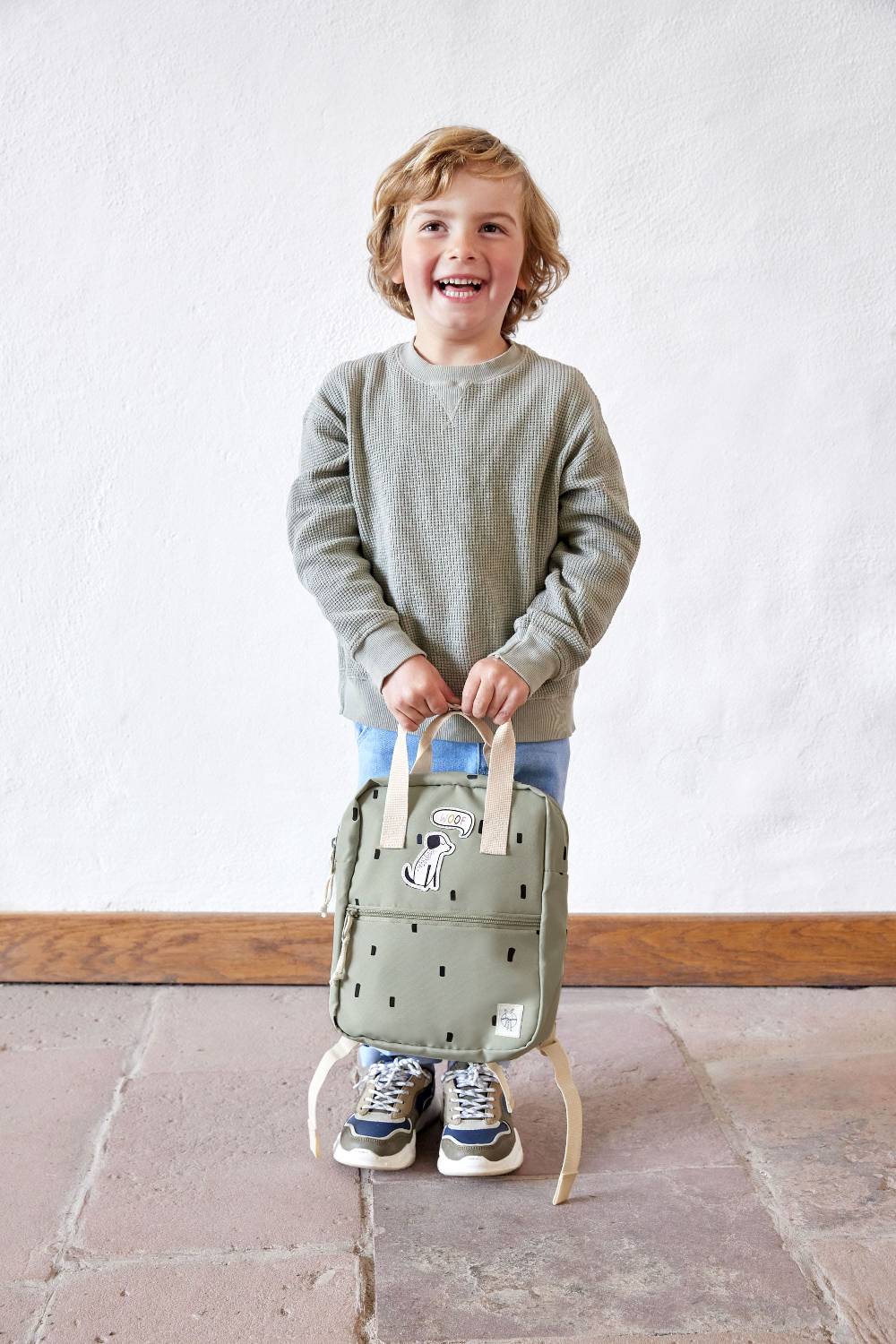 Lässig Kindergartenrucksack Square - Happy Prints, Oliv Top Angebot