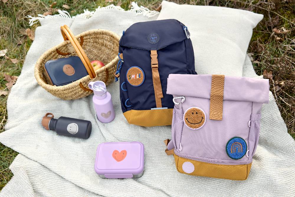 Lässig Brotdose Kinder - Edelstahl Lunchbox, Little Gang Herz Lila Neueste Mode