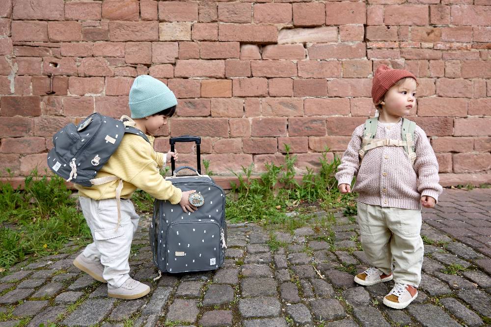 Lässig Kinderkoffer - Trolley Happy Prints, Dunkelblau Sonderangebote