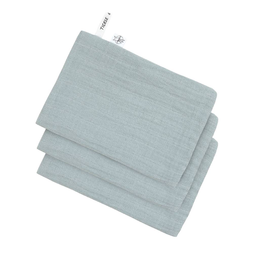 Lässig Mull Waschlappen Baby 3er Set, Hellblau