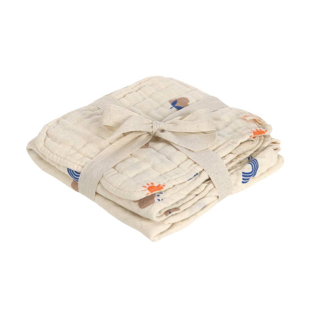 Lässig Musselin Set (Kapuzenhandtuch + Waschhandschuhe) - Nature, Beige Discount Store für neue Produkte